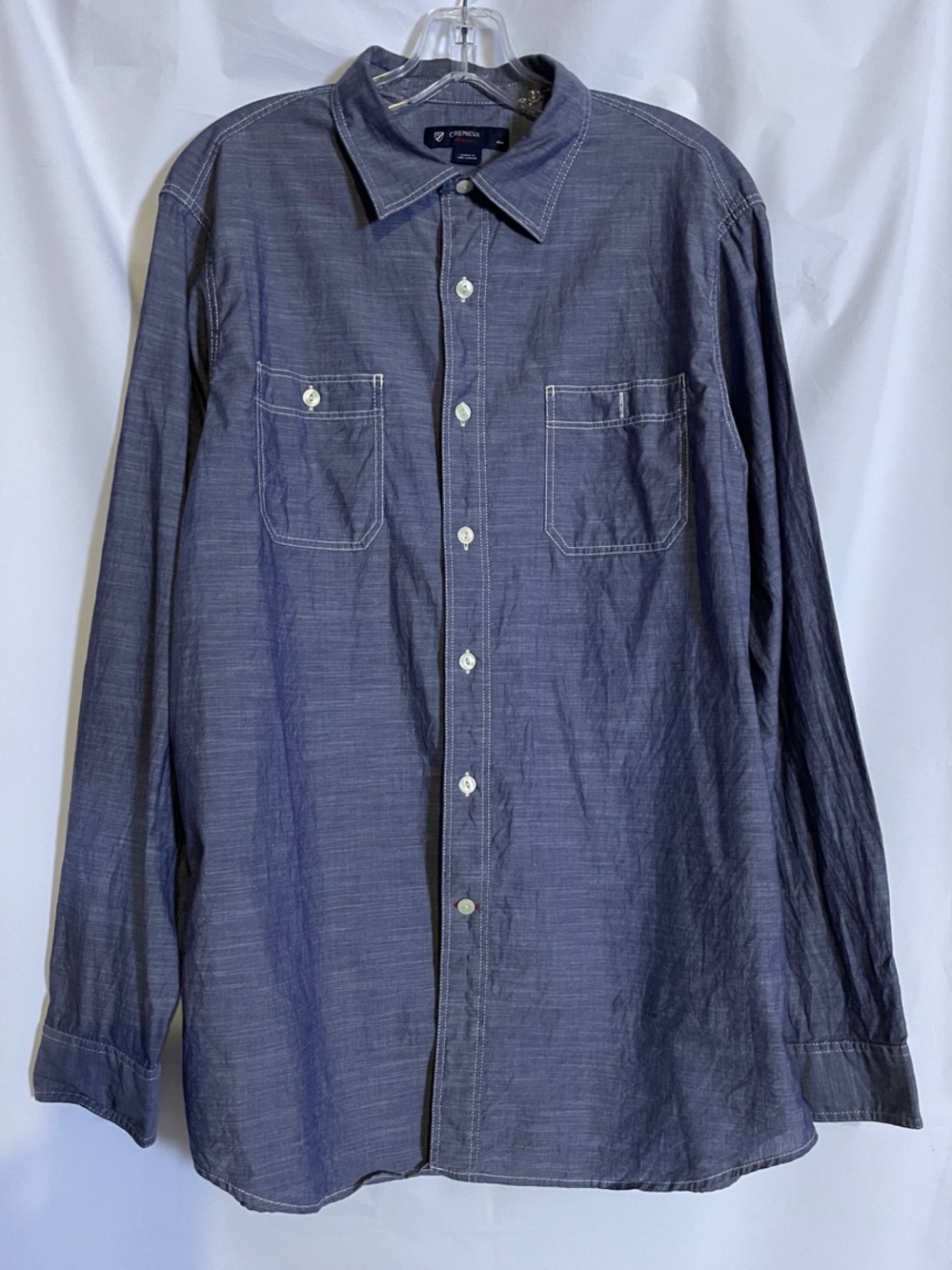 Daniel Cremieux Indigo-Style Long Sleeve Button-Down Shirt, L